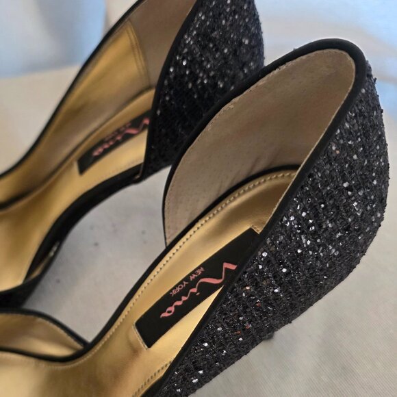 Nina Black Glitter SHoes size 9.5 - Picture 5 of 7
